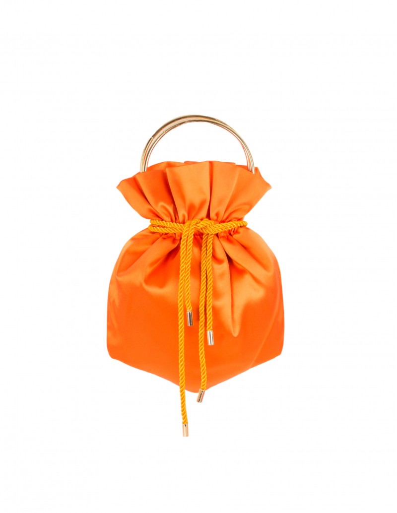 Bolso Bombonera Satinado Naranja 2
