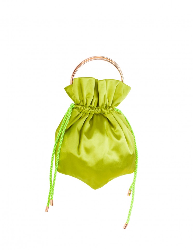 Bolso Bombonera Satinado Verde Pistacho