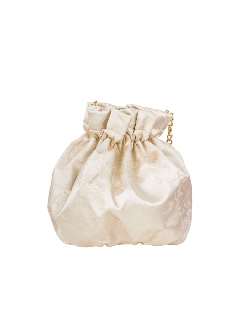 Bolso Bombonera Satén Beige 2