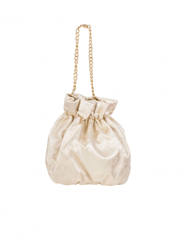 Bolso Bombonera Satén Beige