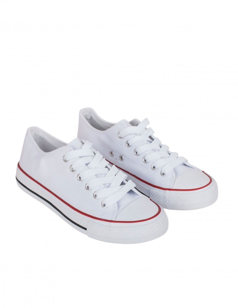 Zapatilla Tela Blanca Baja 2