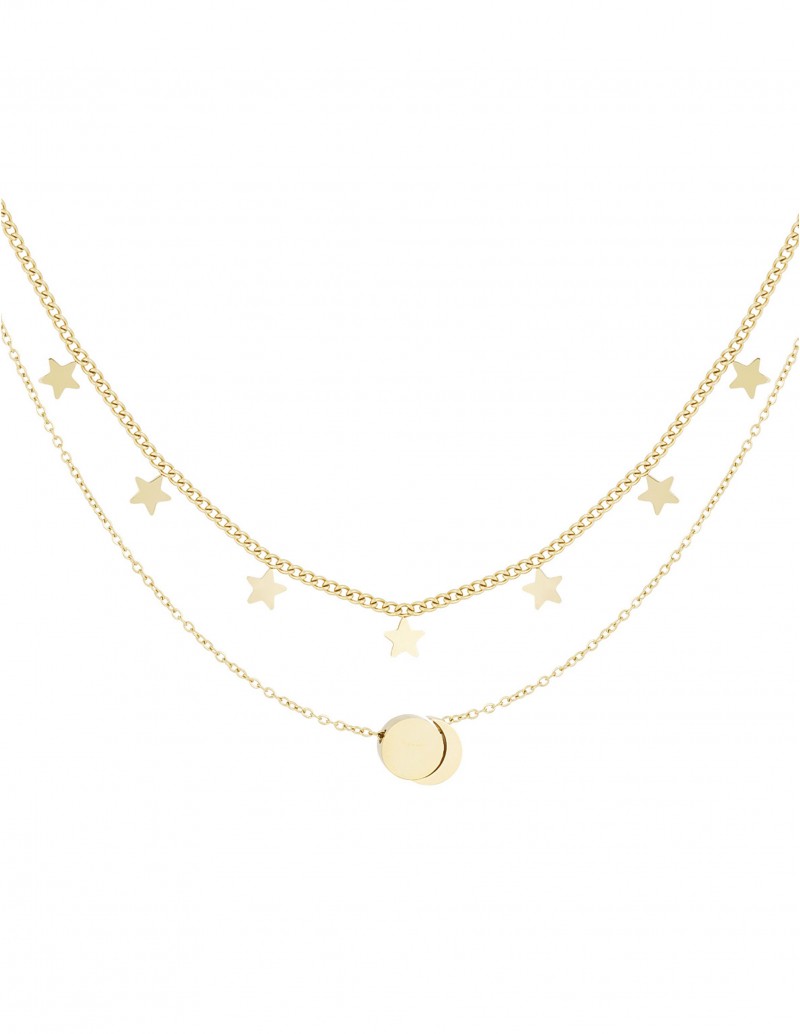 Collar Doble Estrellas Dorado