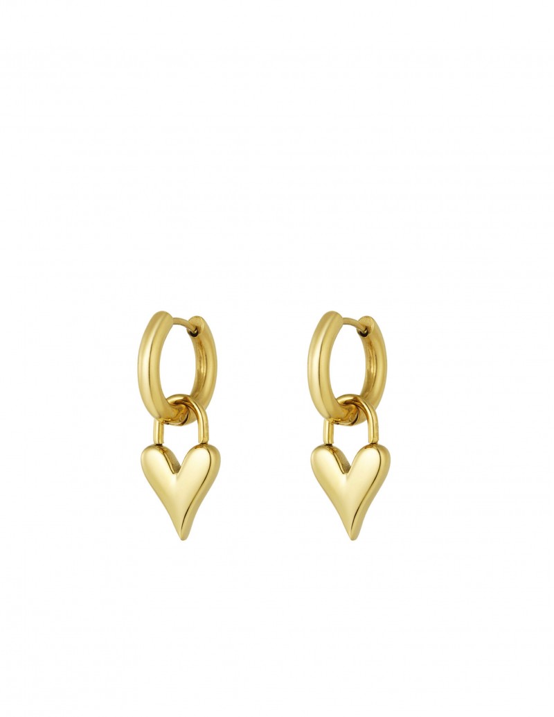 Pendientes Candado Corazón Dorados