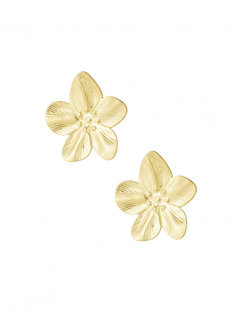 Pendientes Grandes Flor Dorados