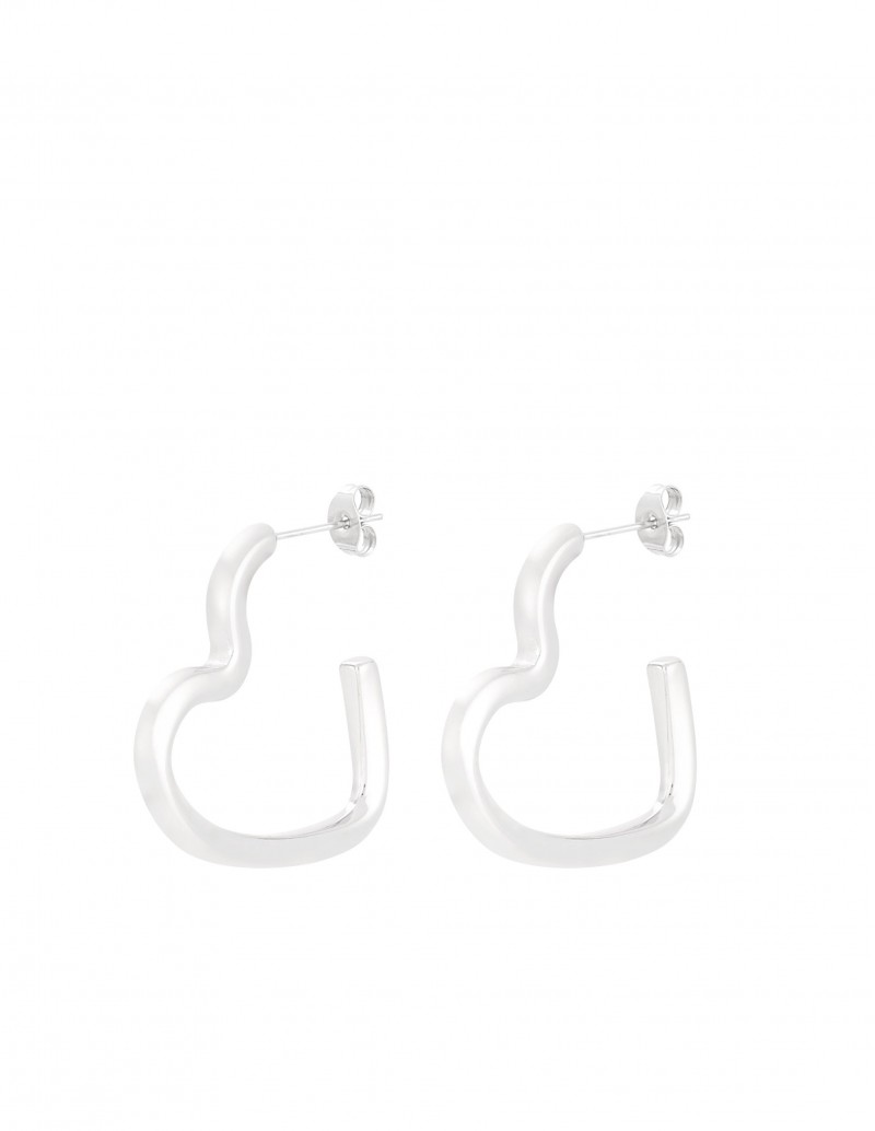 Pendientes Aro Corazón Plata