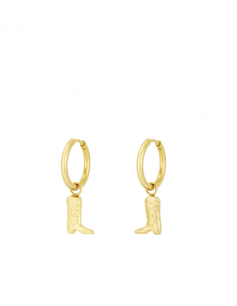Pendientes Botas Cowboy Dorados