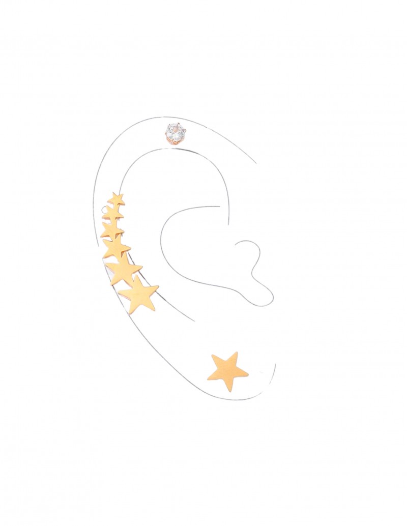 Pendientes Trepadores Estrellas Dorado