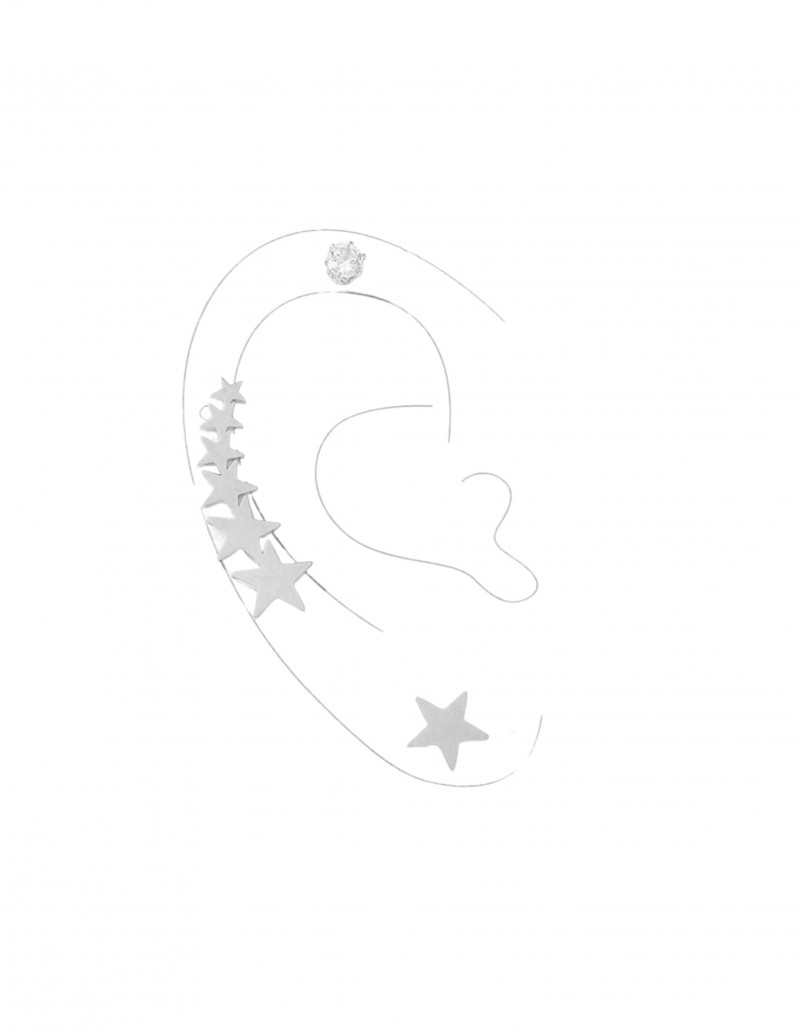 Pendientes Trepadores Estrellas Plata