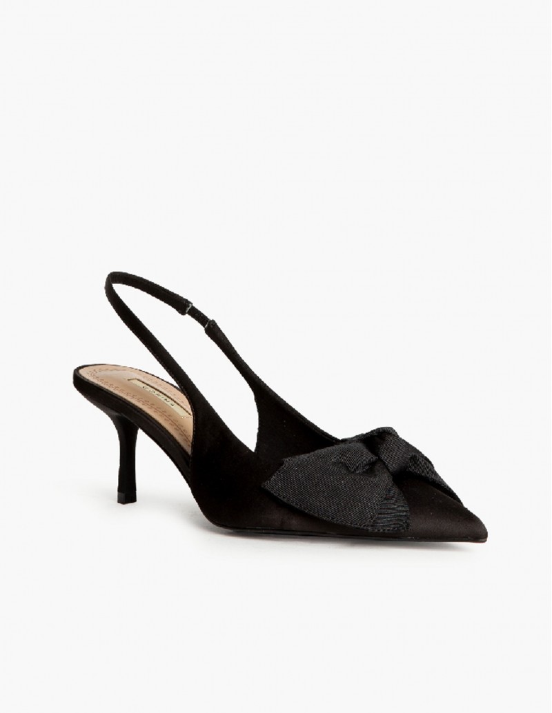 zapatos destalonados negros maxi lazo