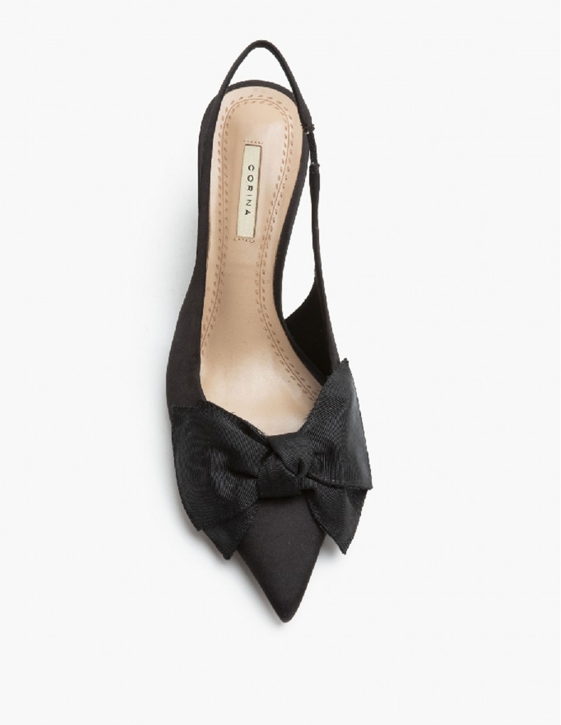 zapatos salón destalonados con lazo