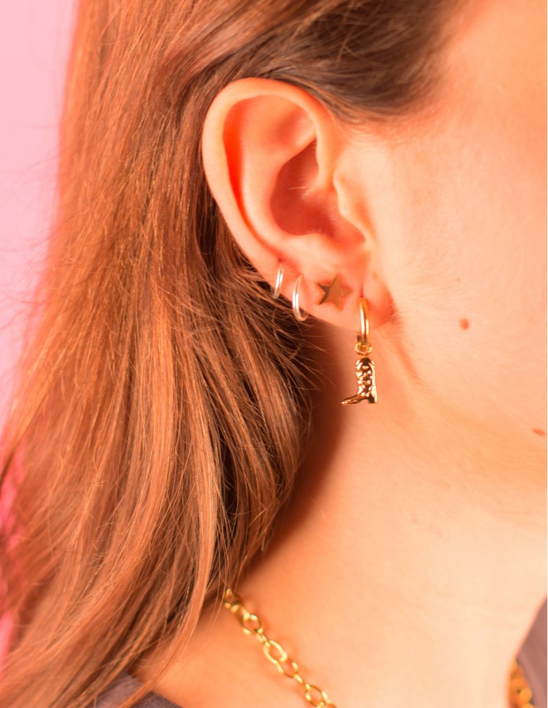 Pendientes Botas Cowboy Dorados 2