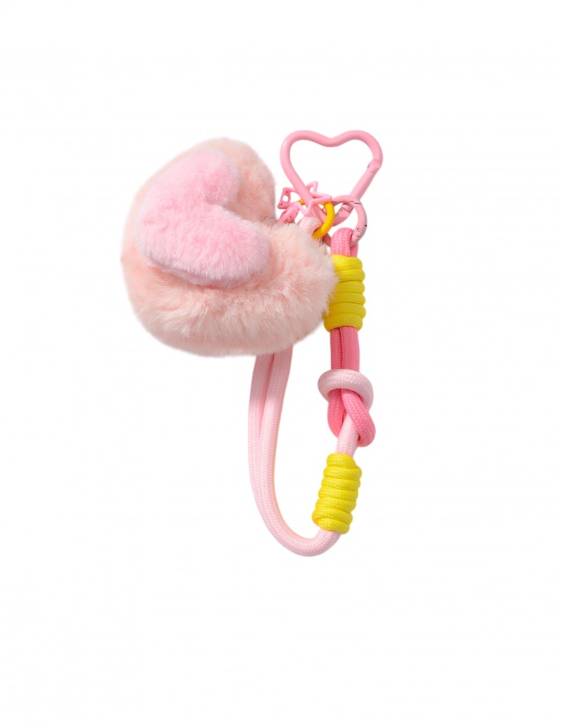Charm Bolso Corazón Peluche Rosa 2