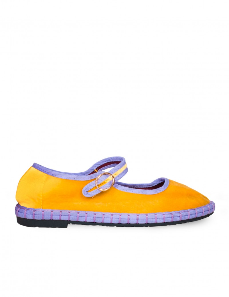 Mercedita Veneciana Terciopelo Amarillo