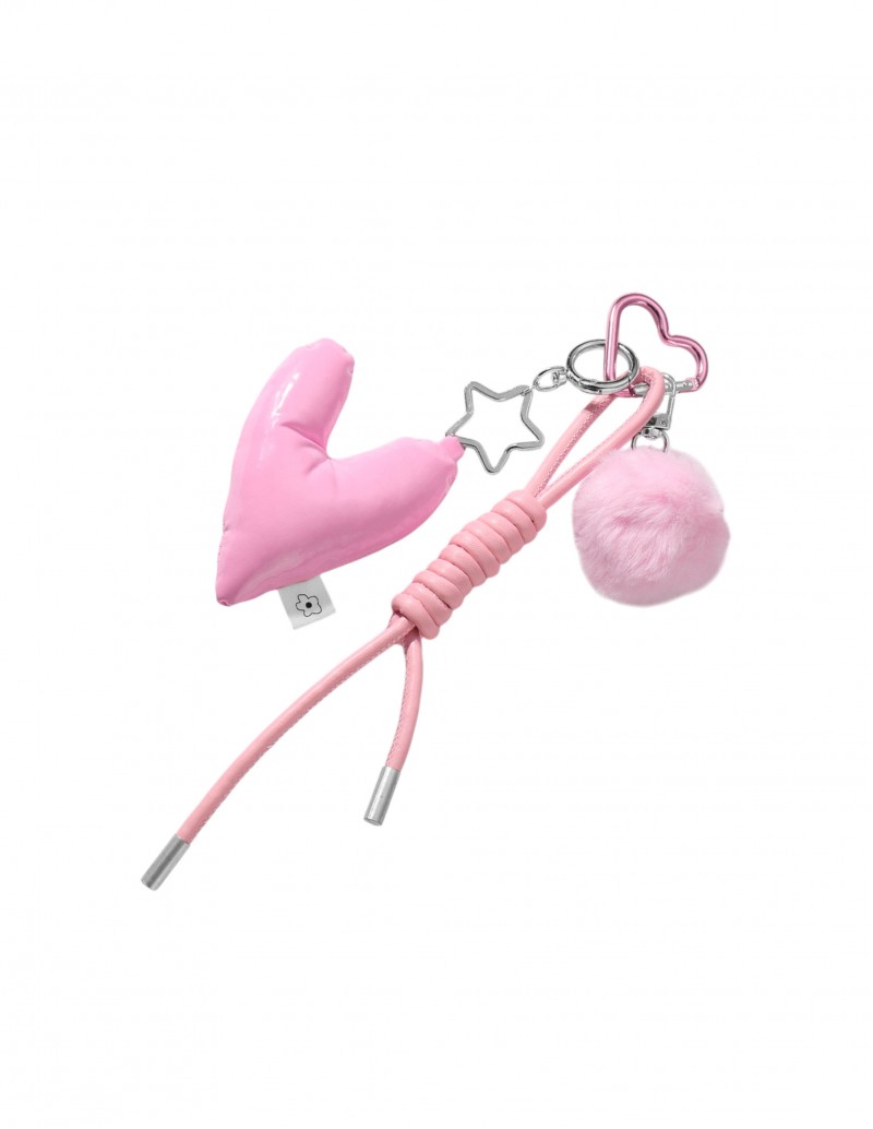 llavero corazón rosa