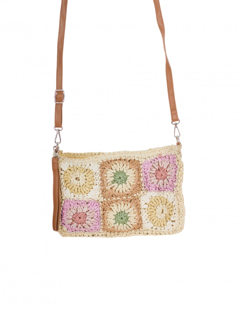 Bolso Crochet Multicolor Beige 2