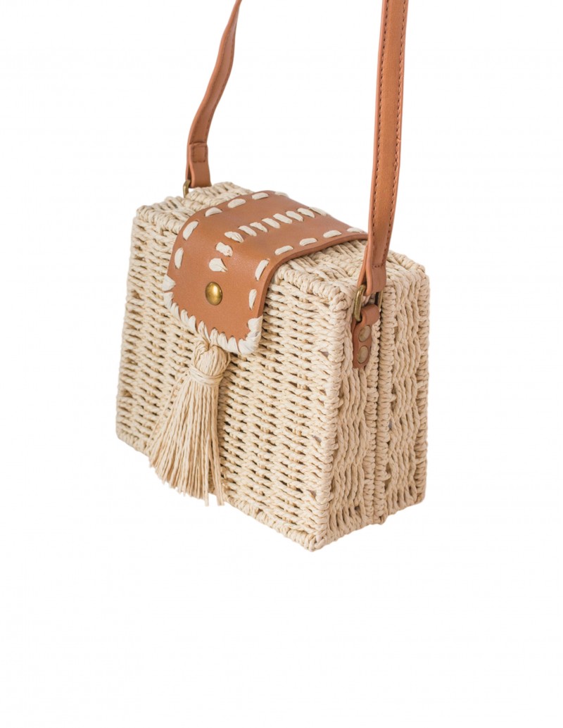 Bolso Rafia Natural Borla 2