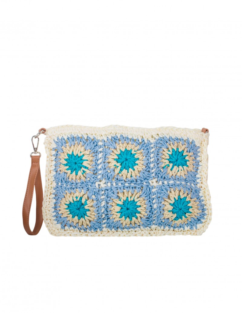 Bolso Crochet Multicolor Azul