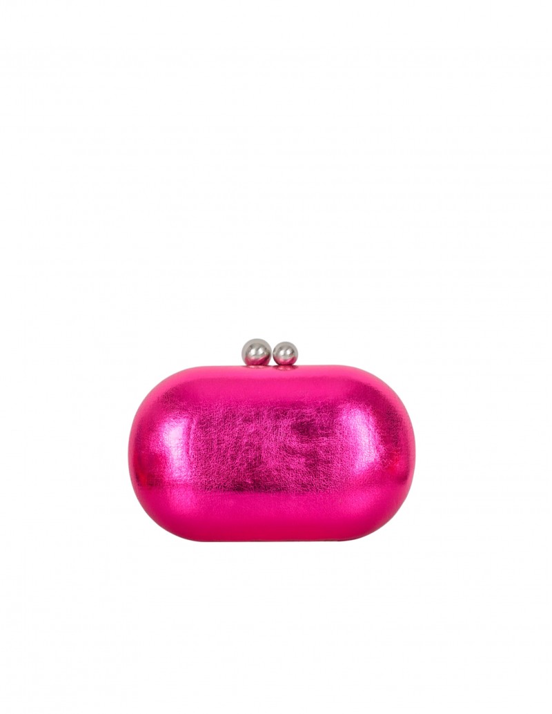 Clutch Ovalado Rosa Metalizado