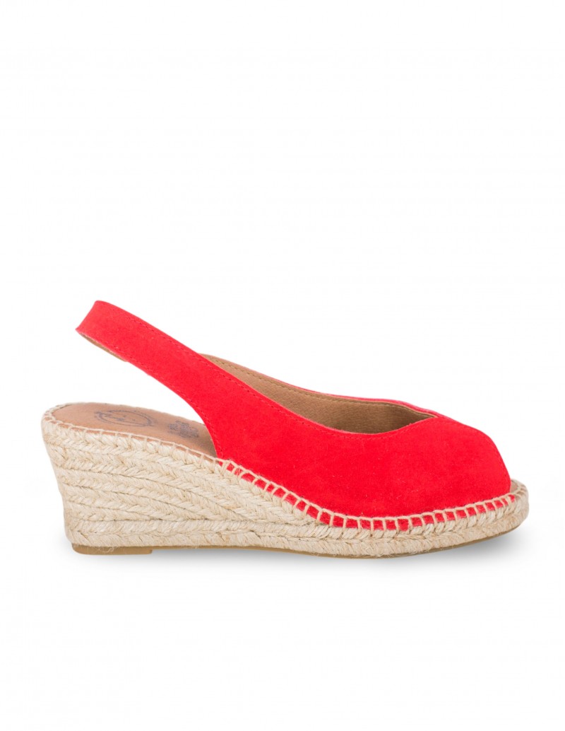 Alpargata Peep Toe Rojo...