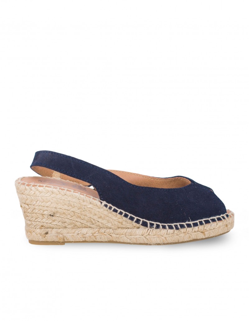 Alpargata Peep Toe Azul...
