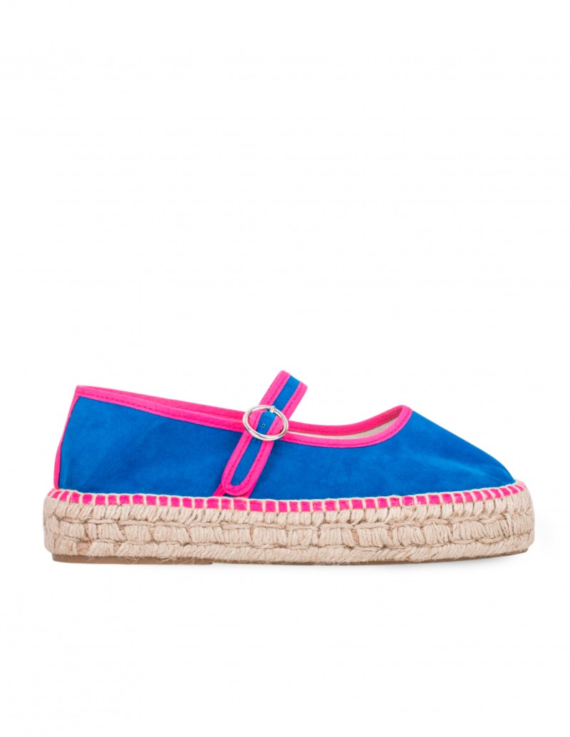 Mercedita Esparto Plataforma Azul Fucsia