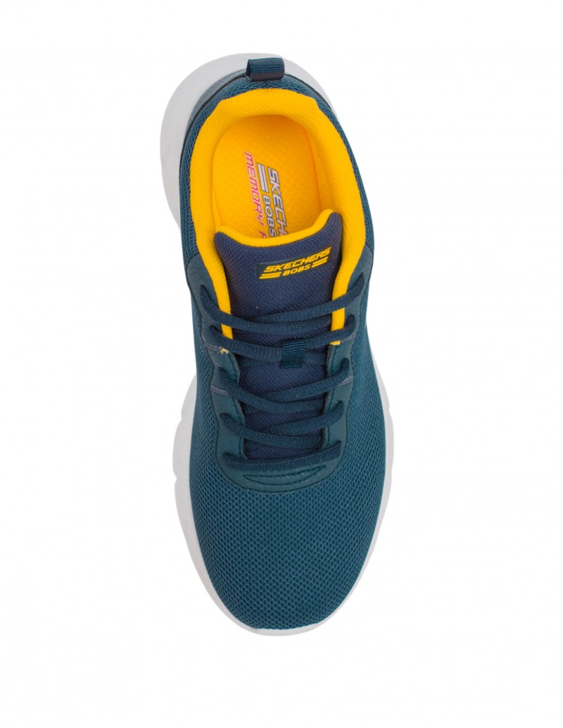 deportivos skechers azul y amarillo