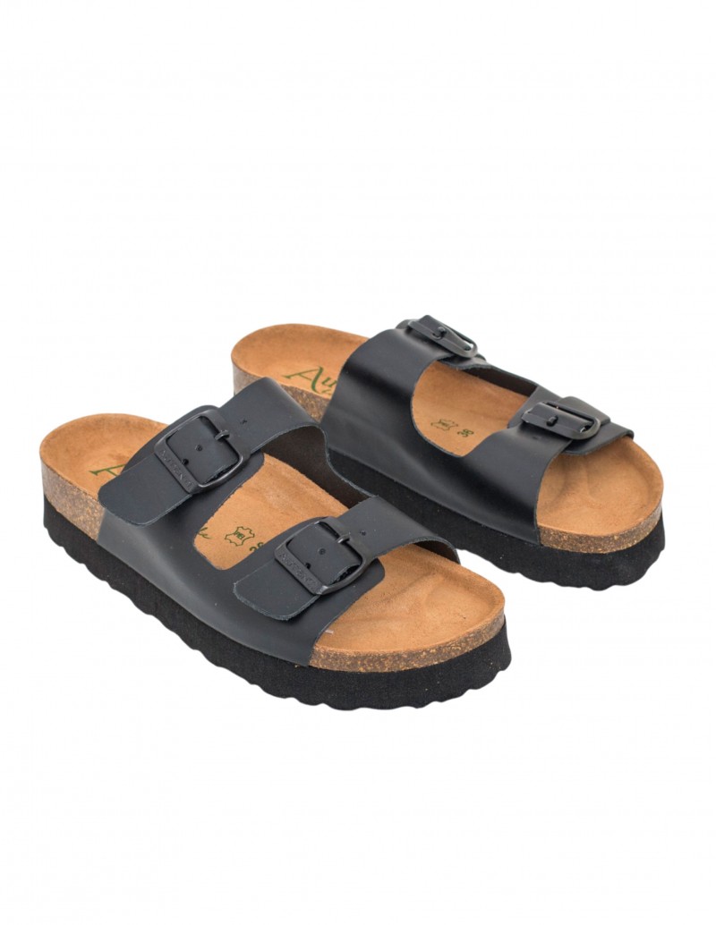 AUTENTI Sandalia Corcho Plataforma Negro 2