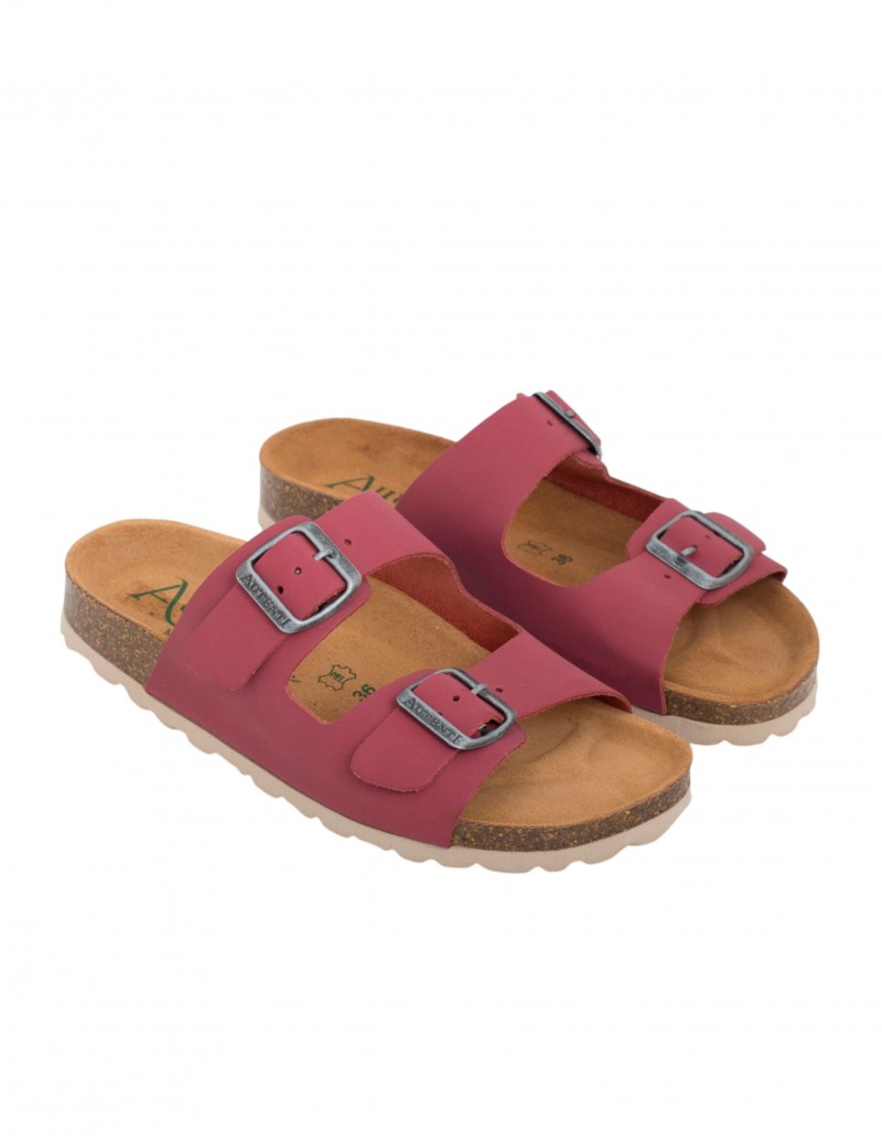 Sandalia Bio Piel Burdeos