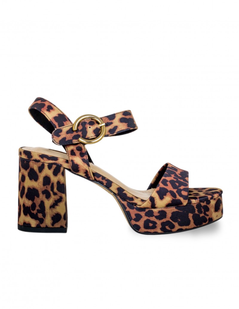 CORINA Sandalia Tacón Ancho Leopardo
