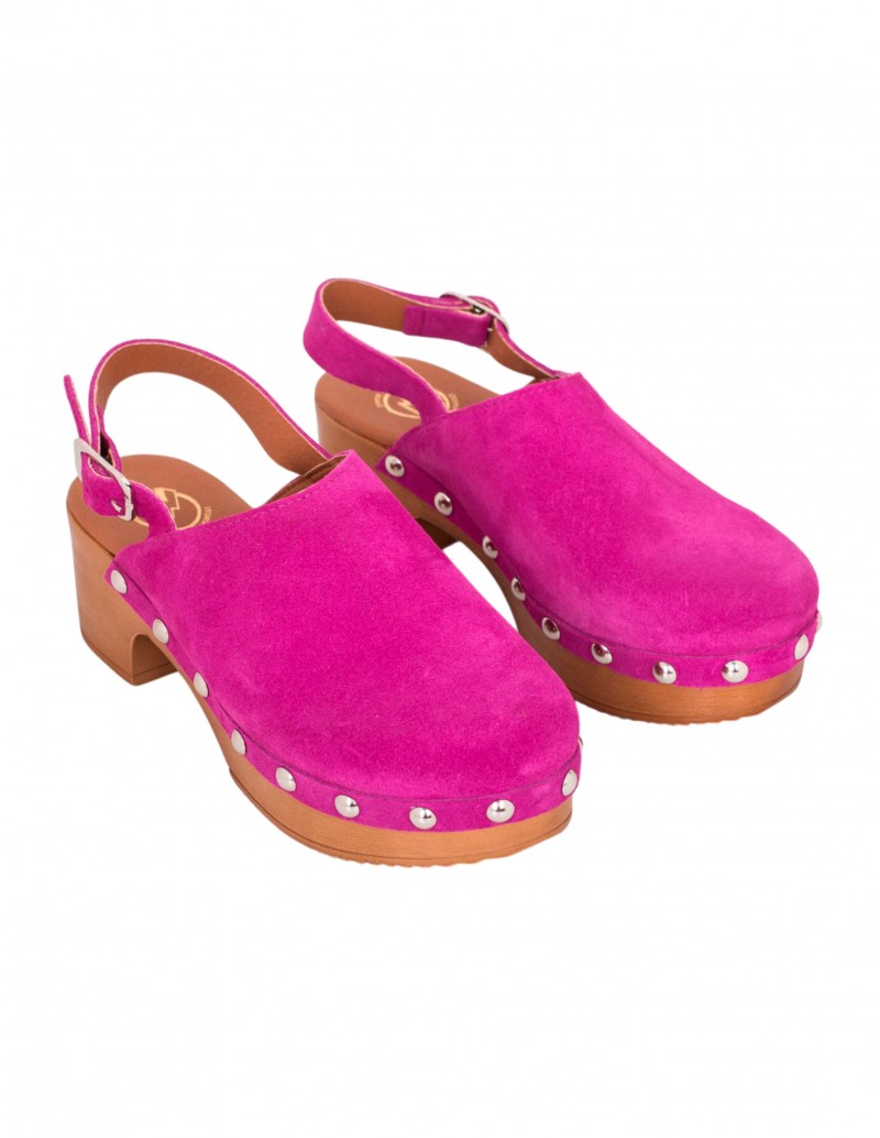 Zuecos Madera Tachas Tira Buganvilla PERA LIMONERA 2