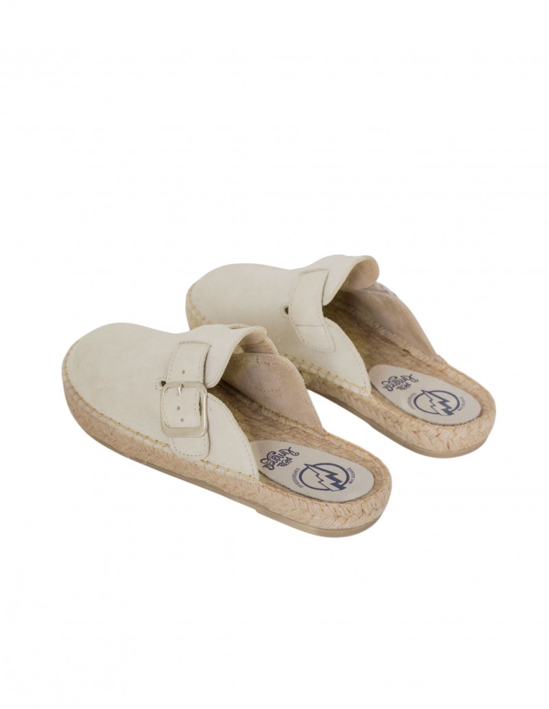 zueco de yute color taupe