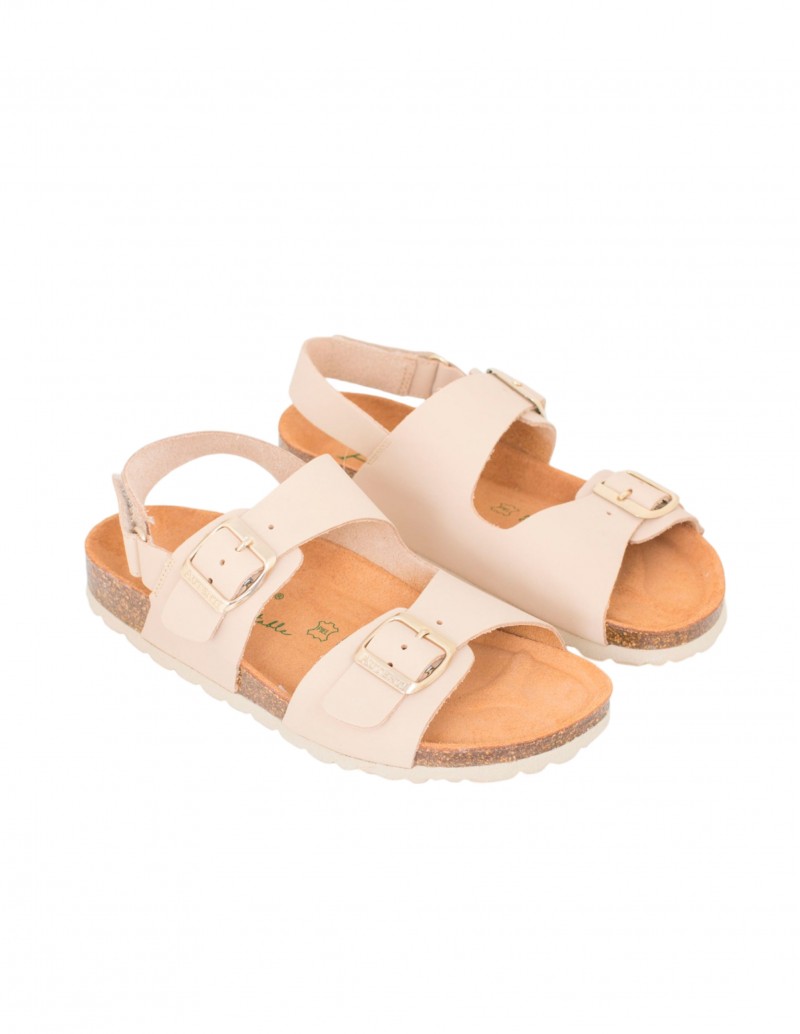 sandalia bio crema con tira trasera