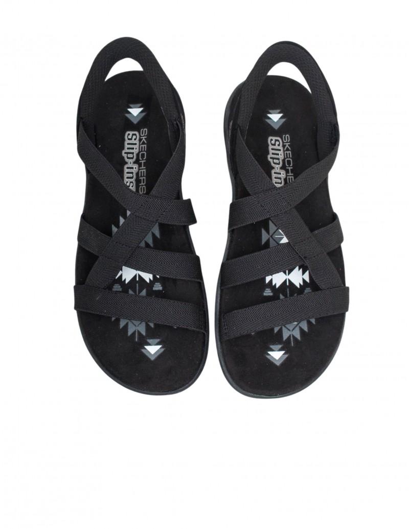 skechers sandalias slip in negras
