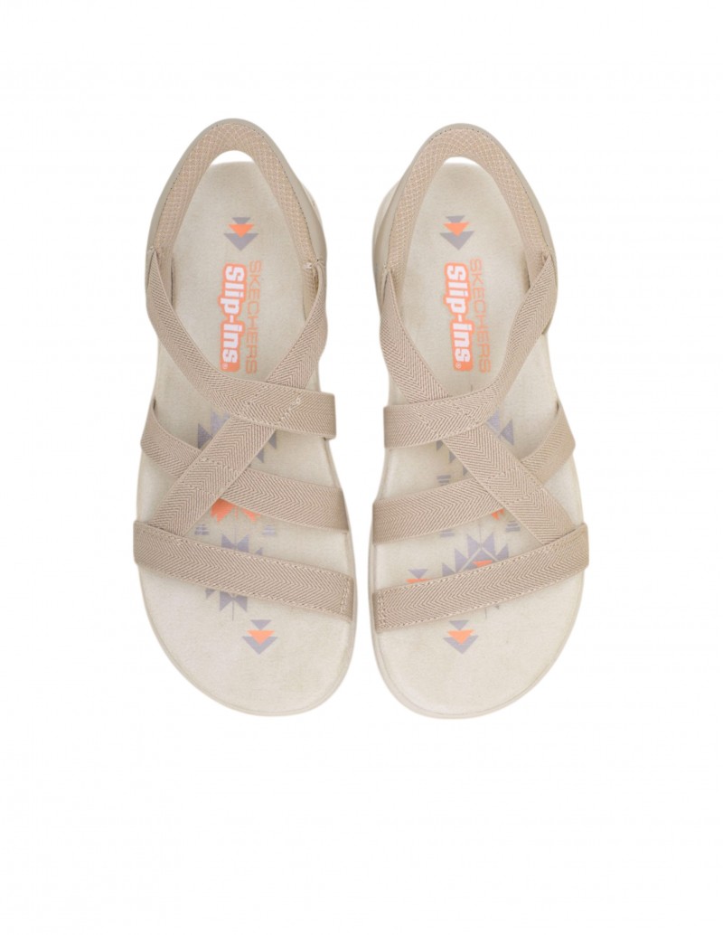 sandalias elásticas beige