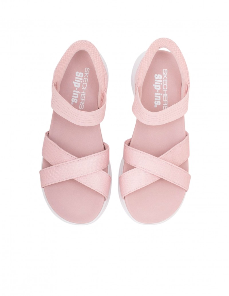 sandalias skechers slip ins rosa