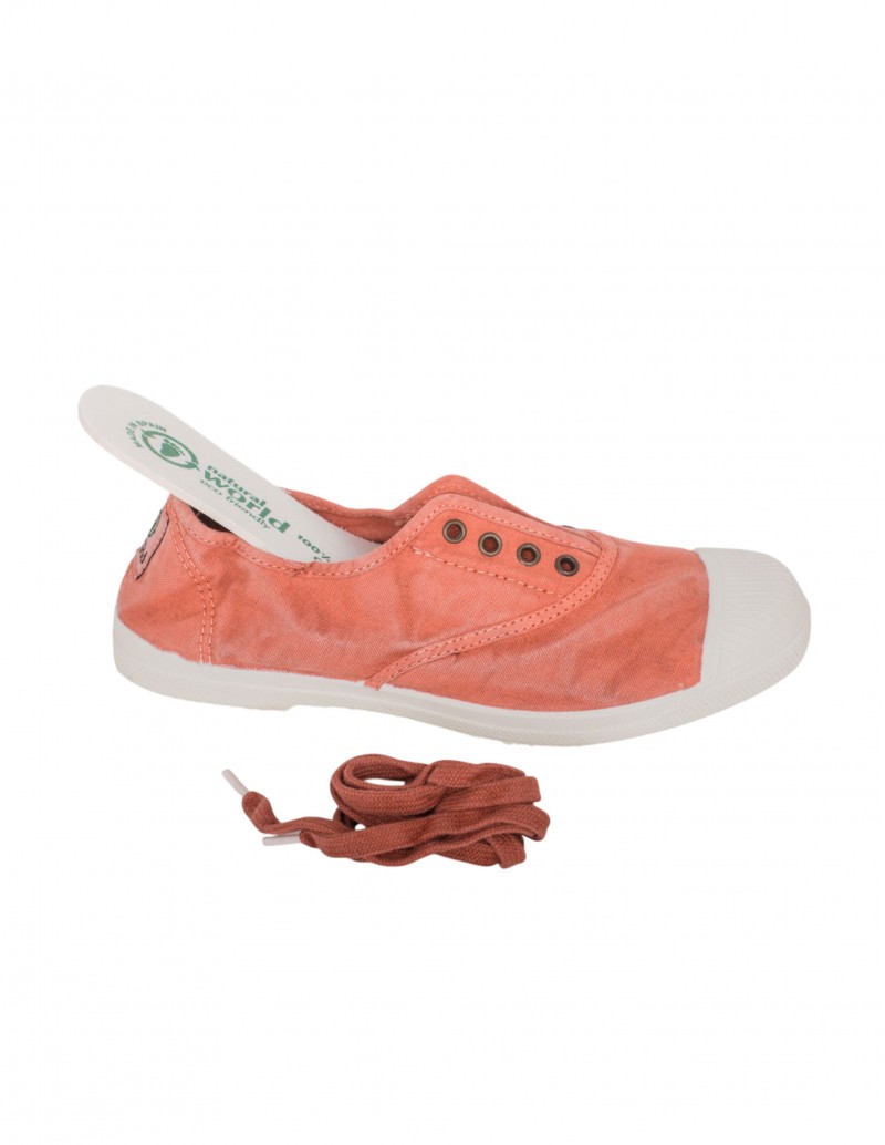 zapatilla lona color teja