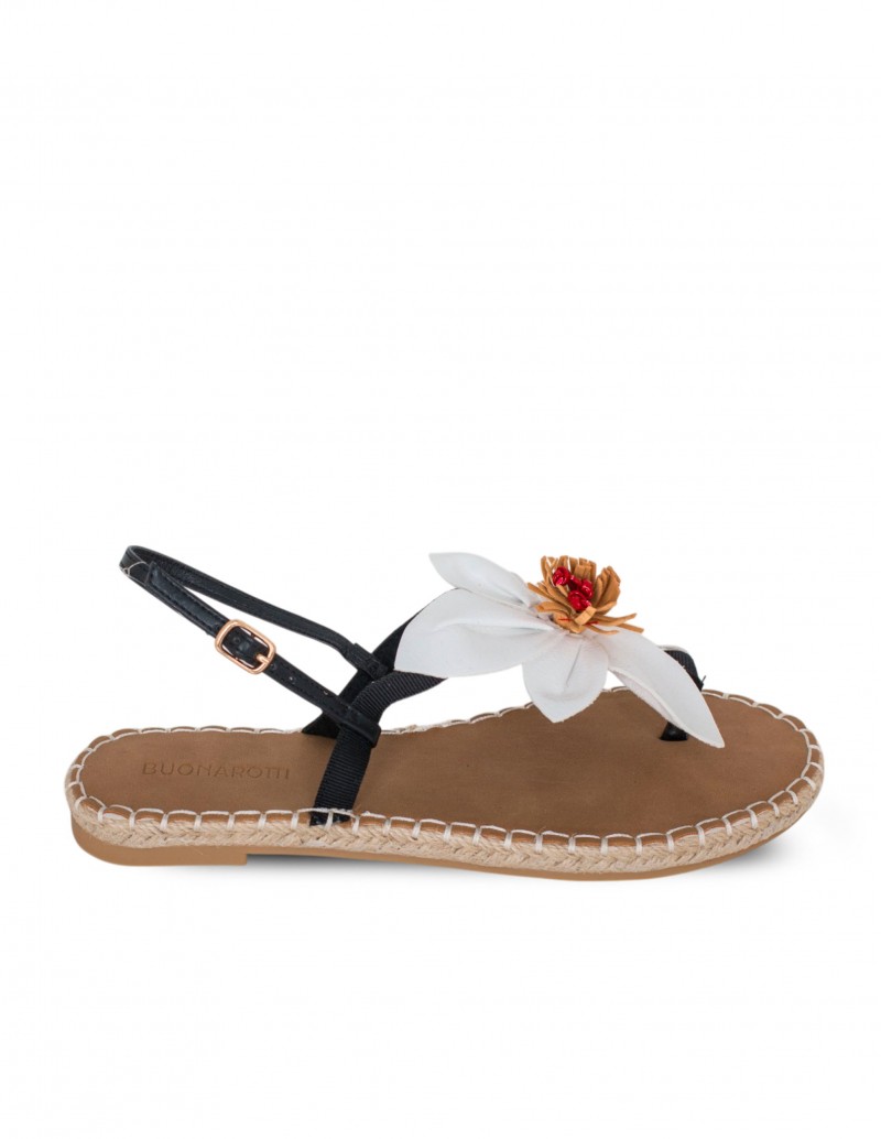 Sandalia Plana Maxi Flor Blanco