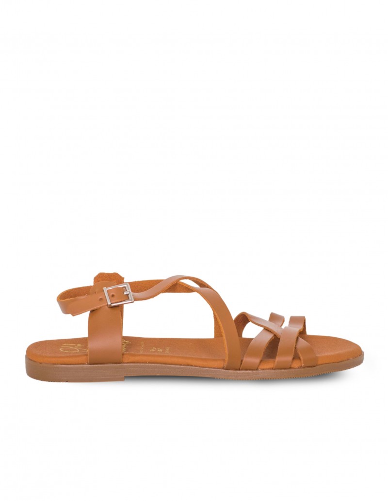 Sandalias Planas Piel Cuero OH MY SANDALS