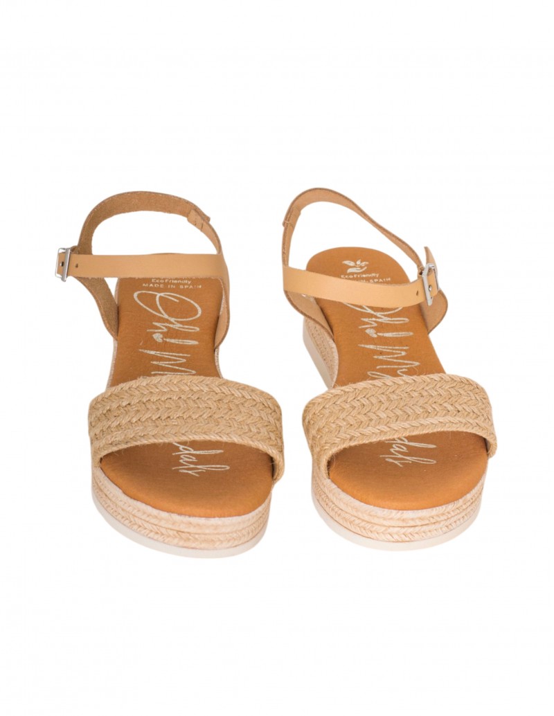 Sandalias Beige Cuña Esparto