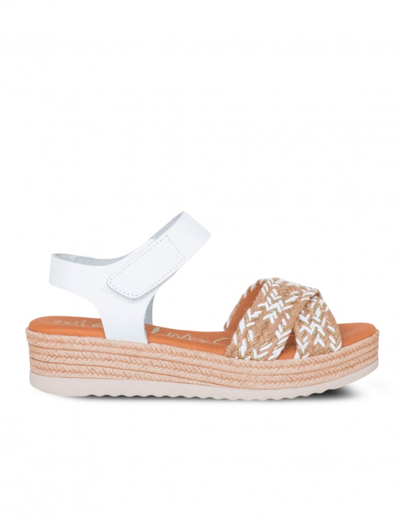 Sandalias Velcro Plataforma Esparto OH MY SANDALS
