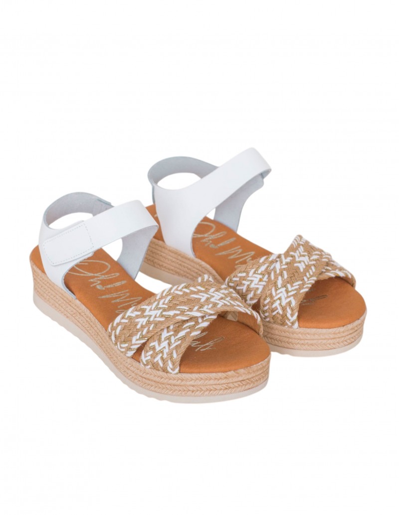 Sandalias esparto tiras cruzadas plataforma