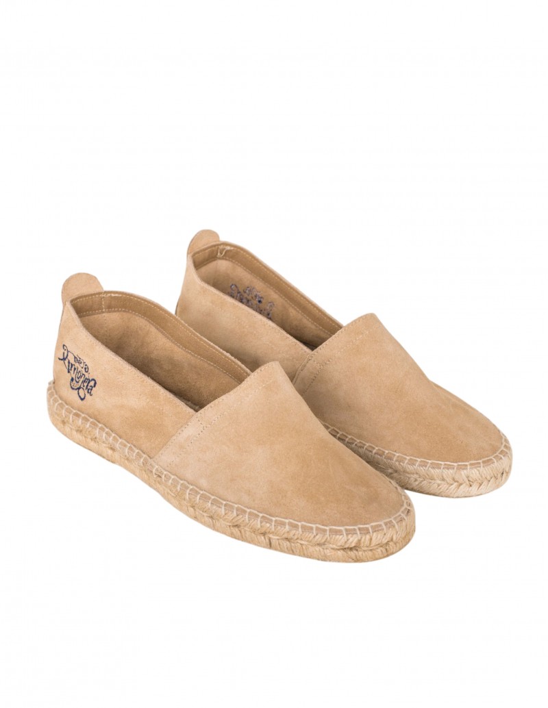 alpargata beige piel para hombre