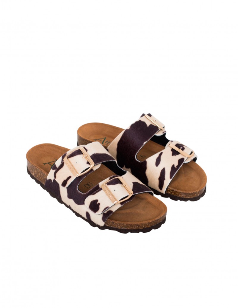 sandalias hebillas vaca