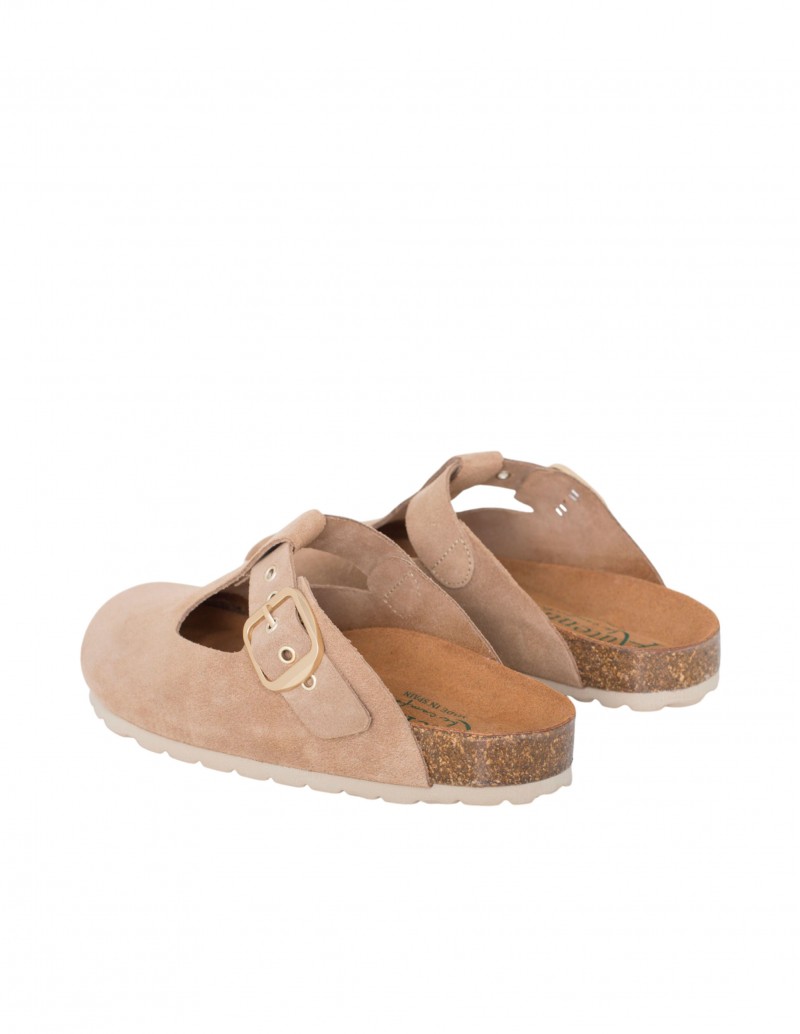 zueco tipo mercedita color beige