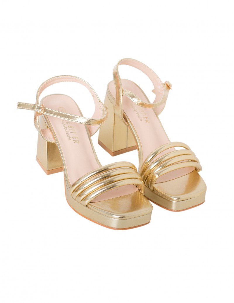Sandalia Plataforma con Pulsera Oro 2