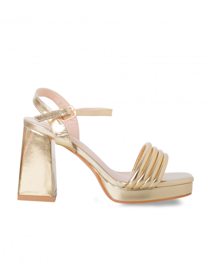 Sandalia Plataforma con Pulsera Oro