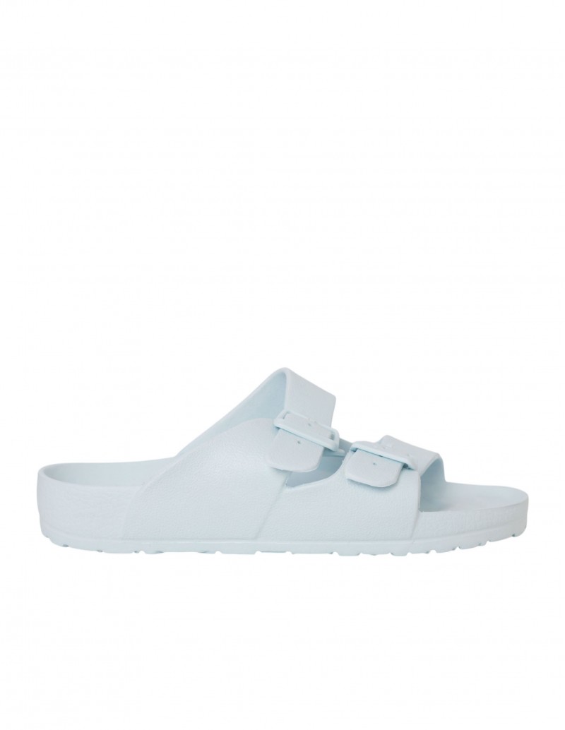 Chancla Hebillas Azul Pastel