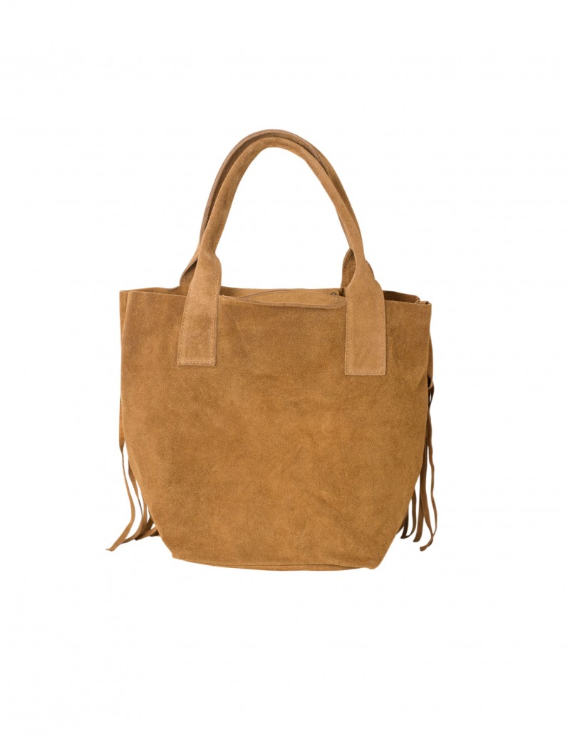 Bolso marrón grande con flecos 2