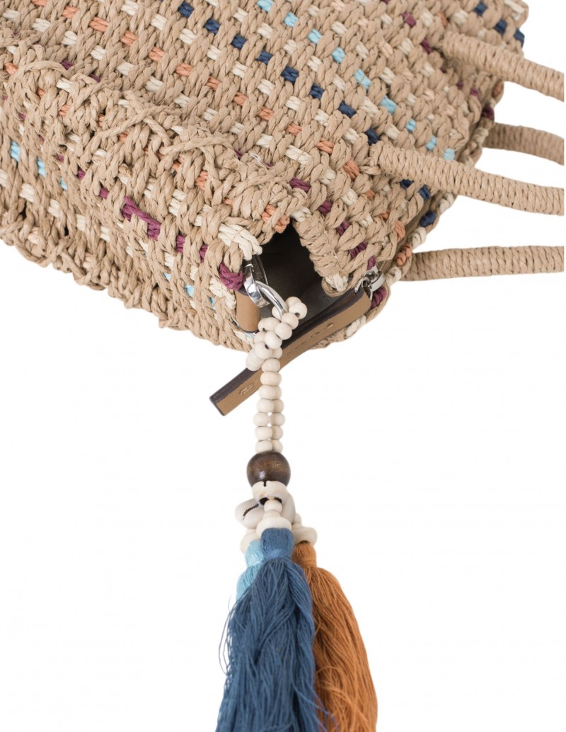 bolso con borlas colores