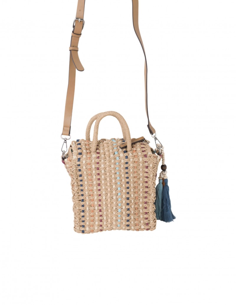 Bolso Borlas Rafia Multicolor 2